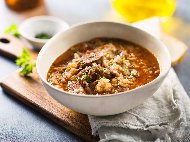 Селска чорба (супа) с агнешко месо, гъби и ориз
